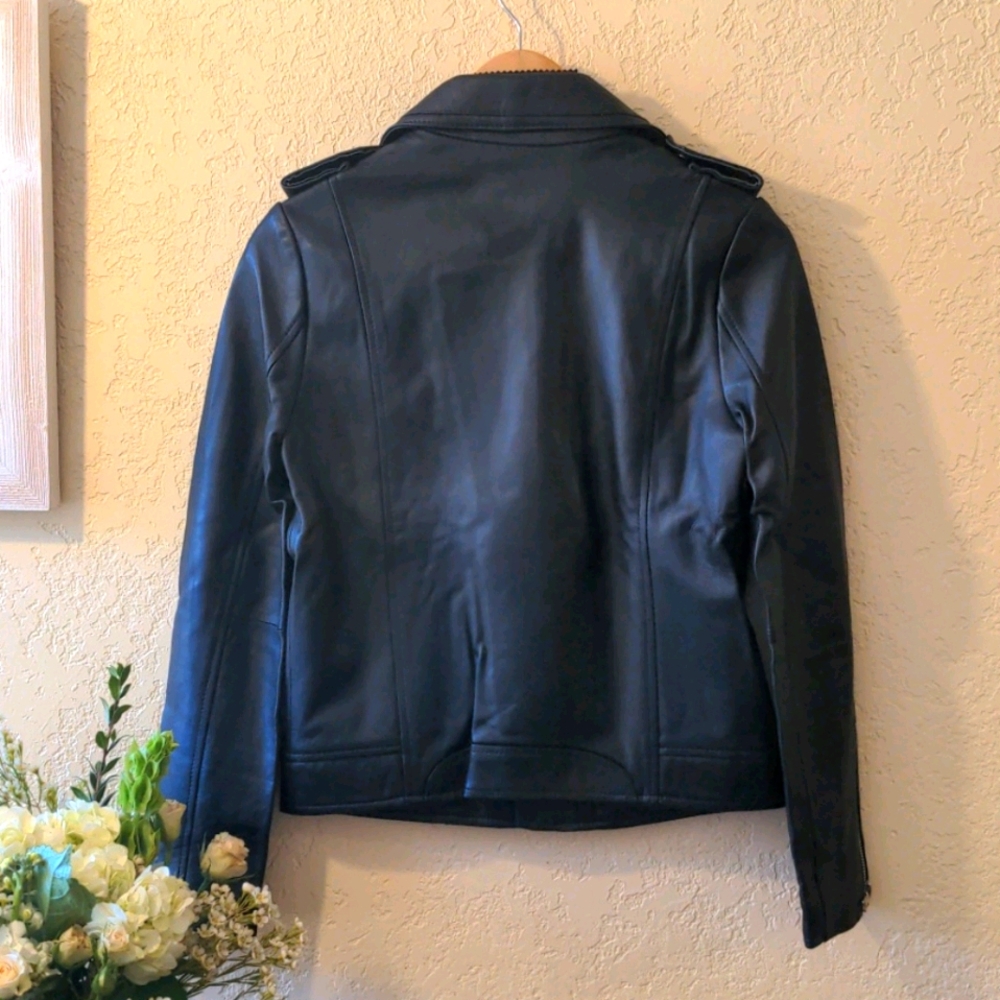 🔴SOLD🔴 Genuine lamb leather jacket, size S/2-4, NWOT - Picture 3 of 6